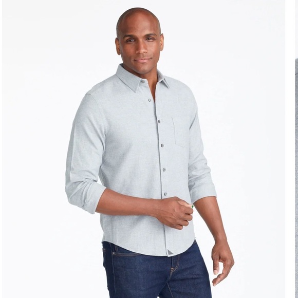 UNTUCKit Flannel Sherwood Shirt in Gray Long Sleeve Button Down Collared Shirt - Picture 1 of 15